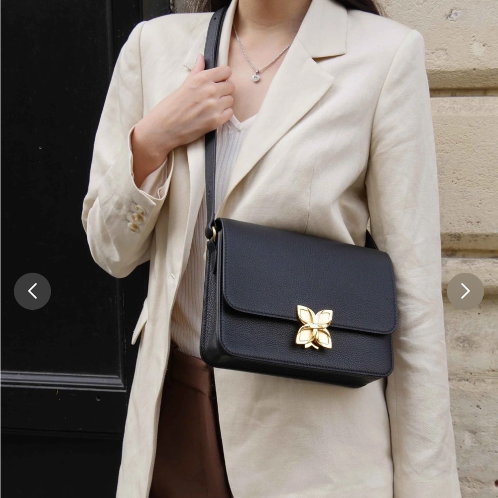 NEW Fleuron Hortensia Shoulder Bag in Black Noir - Picture 13 of 13
